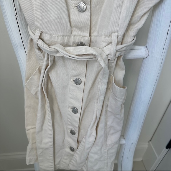 Habitual Cream Denim Sleeveless Buttoned Sundress Size Small - Picture 6 of 15